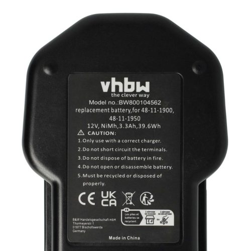 VHBW Elektromos kéziszerszámgép akkumulátor Milwaukee 4 932 367 904 - 3300 mAh, 12 V, NiMH 