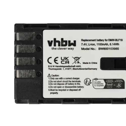 VHBW Kamera Akku DMW-BLF19E, DMW-BLF19 - 1100 mAh 7,2 V Li-Ion