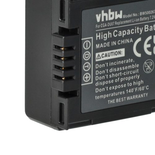 VHBW Camcorder Battery DZ-BP07s, DZ-BP14s, DZ-BP21s - 600 mAh 7.2 V Li-Ion
