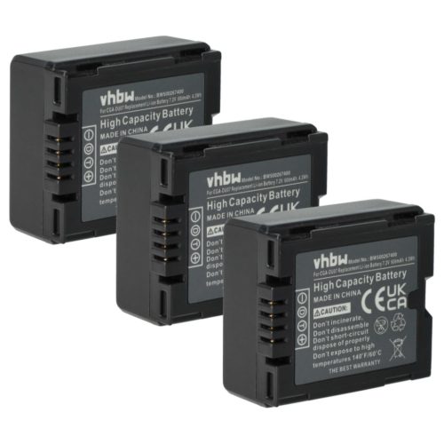 VHBW Camcorder Battery DZ-BP07s, DZ-BP14s, DZ-BP21s - 600 mAh 7.2 V Li-Ion