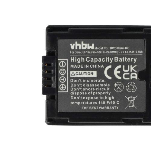 VHBW Camcorder Battery DZ-BP07s, DZ-BP14s, DZ-BP21s - 600 mAh 7.2 V Li-Ion