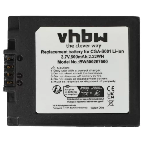 VHBW Battery for Leica BP-DC2 - 500 mAh 3.6 V Li-Ion