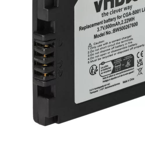 VHBW Battery for Leica BP-DC2 - 500 mAh 3.6 V Li-Ion