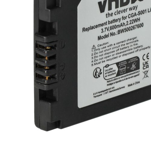 VHBW Akku Leica BP-DC2 statt - 500 mAh 3,6 V Li-Ion