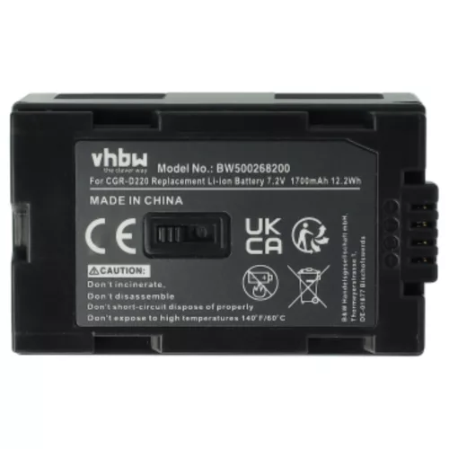 VHBW Video Camera Battery BP-9, BP-8, BP-10 - 1700 mAh 7.2 V Li-Ion