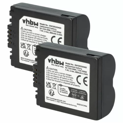 VHBW Battery for Leica BP-DC5 - 600 mAh 7.2 V Li-Ion