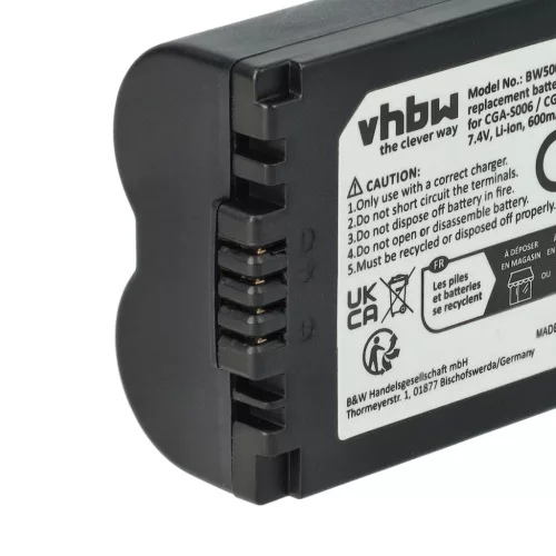VHBW Battery for Leica BP-DC5 - 600 mAh 7.2 V Li-Ion