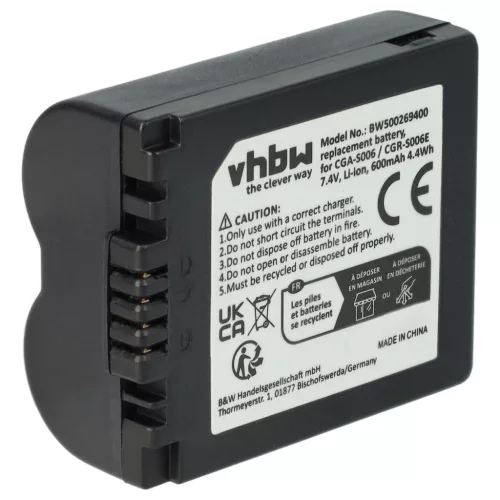 VHBW Battery for Leica BP-DC5 - 600 mAh 7.2 V Li-Ion