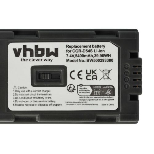 VHBW Video Camera Battery Hitachi DZ-BP28, DZ-BP16 - 5400 mAh 7.4 V Li-Ion