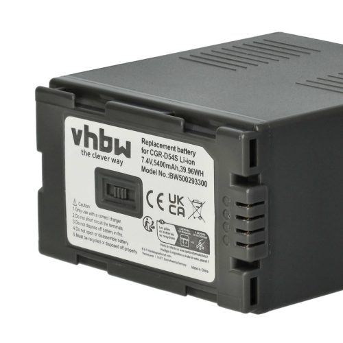 VHBW Video Camera Battery Hitachi DZ-BP28, DZ-BP16 - 5400 mAh 7.4 V Li-Ion