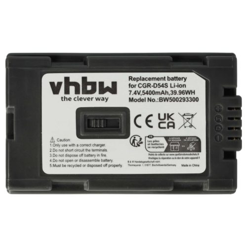 VHBW Video Camera Battery DZ-BP28, DZ-BP16 - 5400 mAh 7.4 V Li-Ion