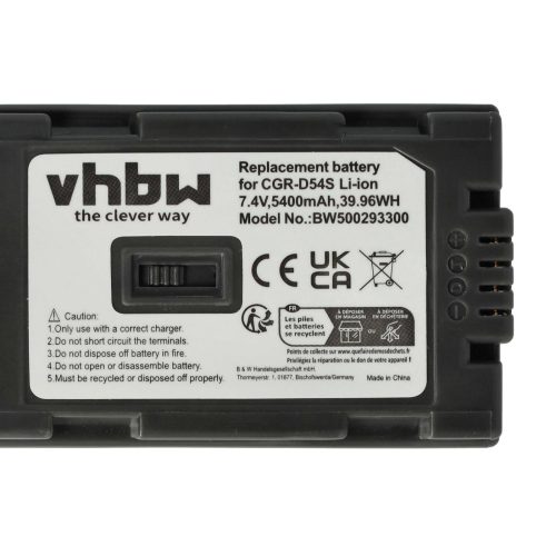 VHBW Video Camera Battery DZ-BP28, DZ-BP16 - 5400 mAh 7.4 V Li-Ion