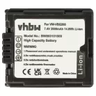 VHBW Videokamera Akku VW-VBG260 - 2000 mAh 7,2 V Li-Ion