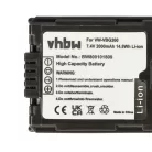 VHBW Videokamera Akku VW-VBG260 - 2000 mAh 7,2 V Li-Ion