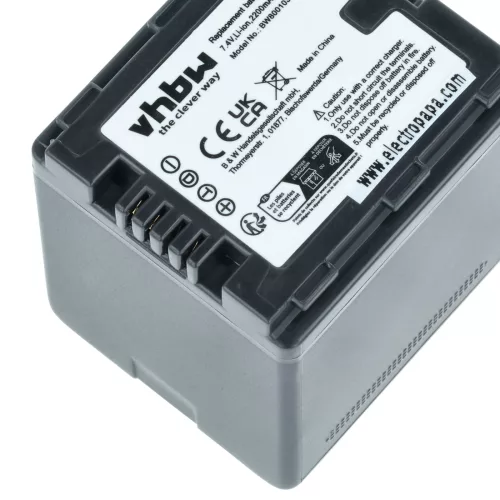 VHBW Videokamera Akku VW-VBN130E-K, VW-VBN130E, VW-VBN130 - 2200 mAh 7,2 V Li-Ion
