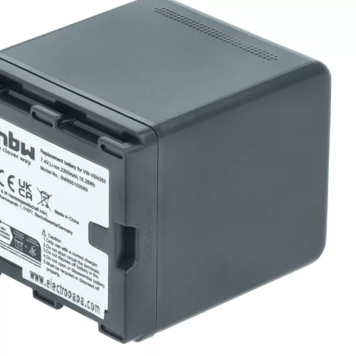 VHBW Videokamera Akku VW-VBN130E-K, VW-VBN130E, VW-VBN130 - 2200 mAh 7,2 V Li-Ion