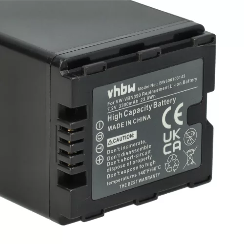 VHBW Video Camera Battery VW-VBN260E-K, VW-VBN260E, VW-VBN260 - 3300 mAh 7.2 V Li-Ion