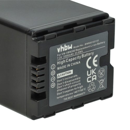 VHBW Video Camera Battery VW-VBN260E-K, VW-VBN260E, VW-VBN260 - 3300 mAh 7.2 V Li-Ion