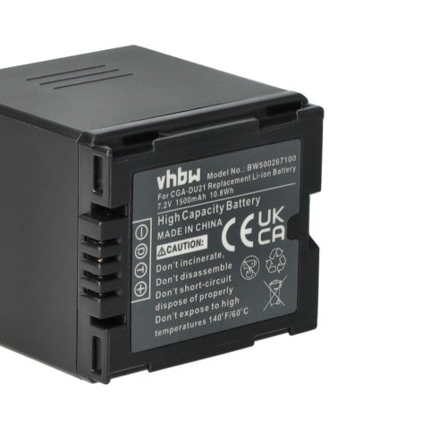 VHBW Camcorder Battery DZ-BP07s, DZ-BP21, DZ-BP14s - 1500 mAh 7.2 V Li-Ion