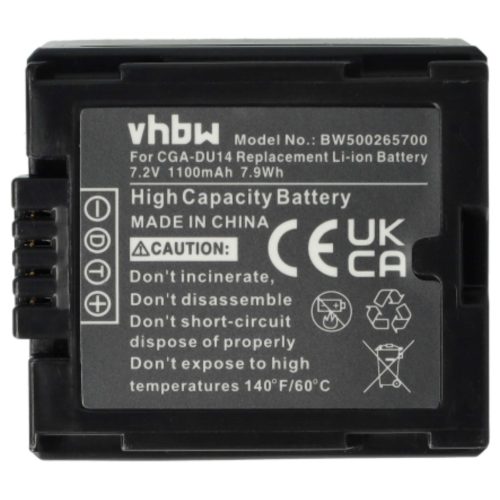 VHBW Camcorder Battery DZ-BP07s, DZ-BP21, DZ-BP14s - 1100 mAh 7.2 V Li-Ion