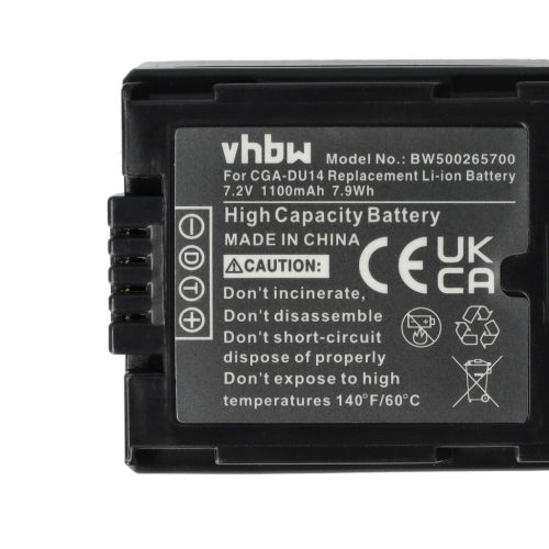 VHBW Camcorder Akku DZ-BP07s, DZ-BP21, DZ-BP14s - 1100 mAh 7,2 V Li-Ion