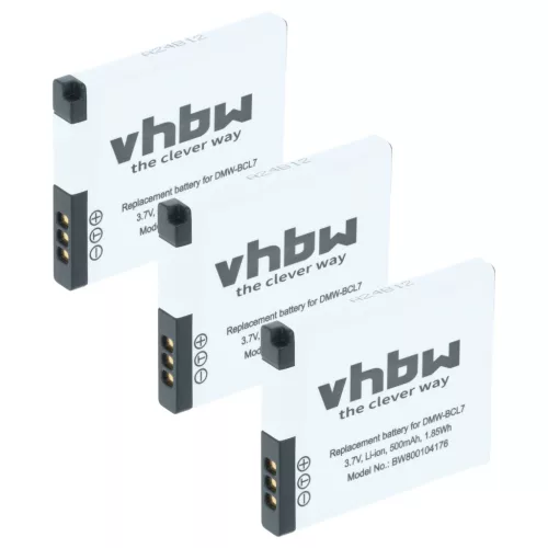 VHBW Akku Panasonic DMW-BCL7, DMW-BCL7E - 500 mAh 3,6 V Li-Ion