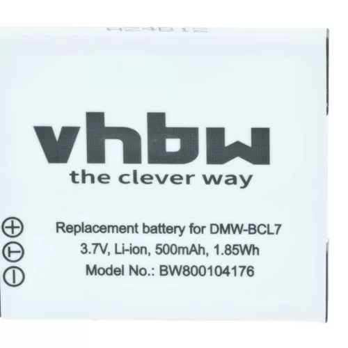 VHBW Akku Panasonic DMW-BCL7, DMW-BCL7E - 500 mAh 3,6 V Li-Ion