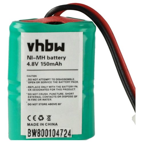 VHBW Dog Training Battery MH120AAAL4GC, DC-17, DC-17_5, 650-058, 4SN-1/4AAA15H-H-JP1 - 150 mAh 4.8 V NiMH