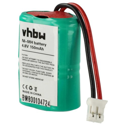 VHBW Dog Training Battery MH120AAAL4GC, DC-17, DC-17_5, 650-058, 4SN-1/4AAA15H-H-JP1 - 150 mAh 4.8 V NiMH