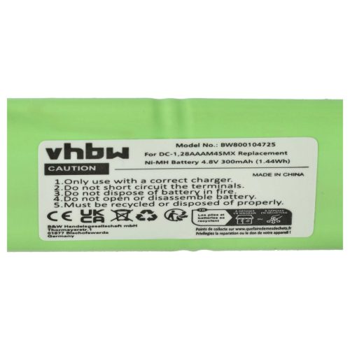 VHBW Kutyaoktató Akkumulátor Dogtra 28AAAM4SMX, BP-RR, 40AAAM4SMX, DC-1 - 300 mAh 4,8 V NiMH