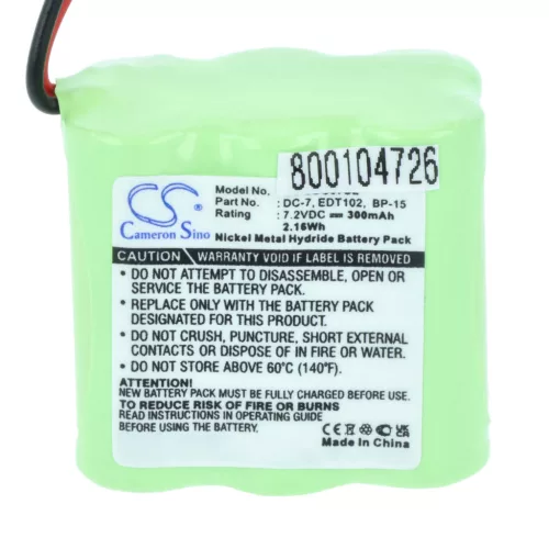 VHBW Kutyatréner Akkumulátor 37AAAM6YMX, DC-7, EDT102, 40AAAM6YMX, BP-15, BP15RT - 300 mAh 7,2 V NiMH