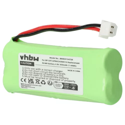 VHBW Dog Trainer Battery Dogtra GPRHC043M016, BP12RT - 300 mAh 4.8 V NiMH