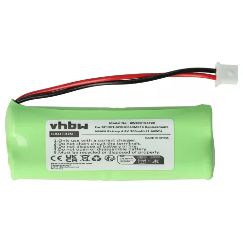 VHBW Dog Trainer Battery Dogtra GPRHC043M016, BP12RT - 300 mAh 4.8 V NiMH