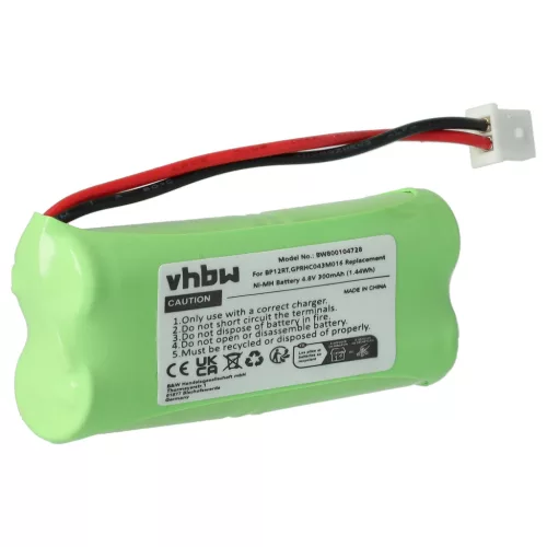 VHBW Dog Trainer Battery Dogtra GPRHC043M016, BP12RT - 300 mAh 4.8 V NiMH