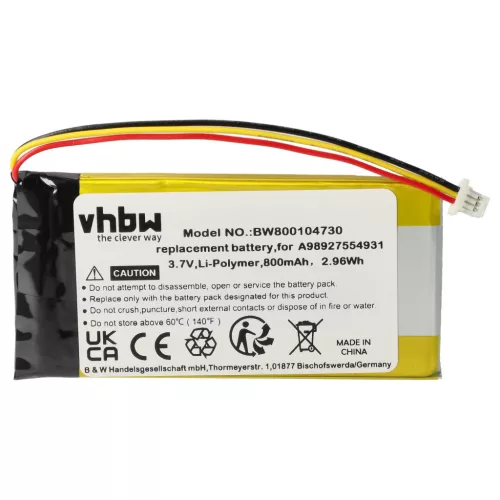 VHBW E-Book Battery A98927554931, A98941654402 - 800 mAh 3.7 V Li-polymer