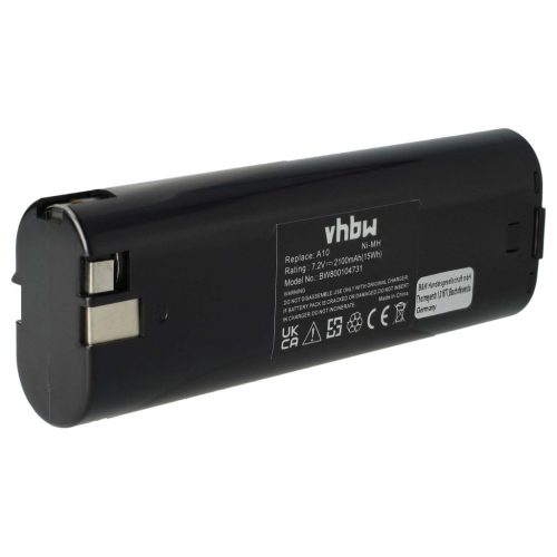 VHBW Electric Hand Tool Battery for AEG P7.2 and A10 Tools - 7.2V, NiMH, 2100 mAh