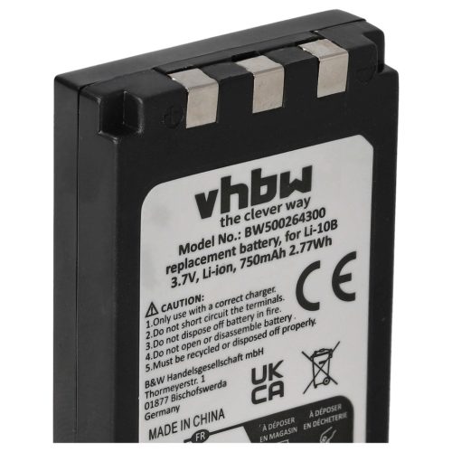 VHBW Akku Olympus Li-12B, Li-10B - 750 mAh 3,7 V Li-Ion