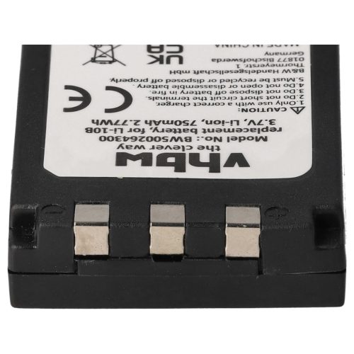 VHBW Akku Olympus Li-12B, Li-10B - 750 mAh 3,7 V Li-Ion