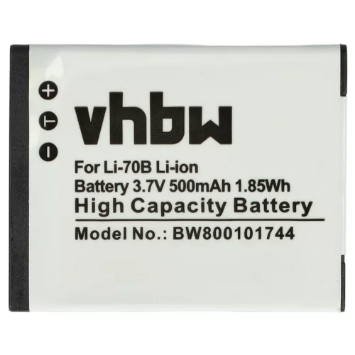 VHBW Battery Olympus Li-70B replacement - 500 mAh 3.7 V Li-Ion