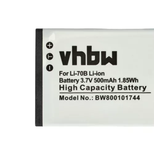 VHBW Battery Olympus Li-70B replacement - 500 mAh 3.7 V Li-Ion