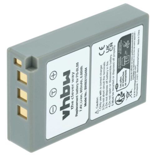 VHBW Battery Olympus PS-BLS5, BLS50, BLS-5, BLS-50 - 900 mAh 7.2 V Li-Ion