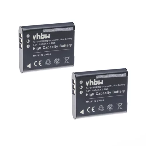 VHBW Akku Olympus Li-92B, Li-90B - 900 mAh 3,6 V Li-Ion