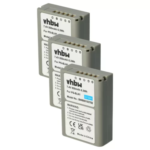 VHBW Battery Olympus PS-BLN1 - 850 mAh 7.6 V Li-Ion