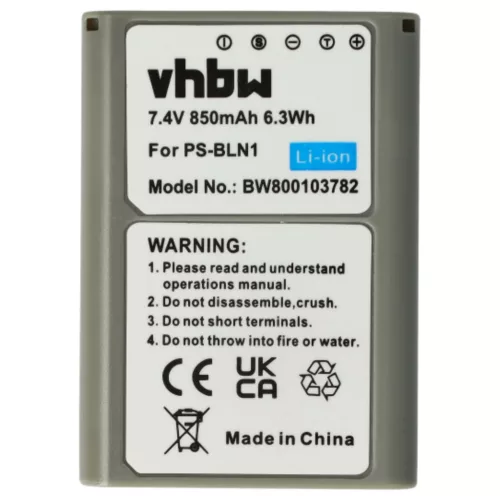 VHBW Battery Olympus PS-BLN1 - 850 mAh 7.6 V Li-Ion