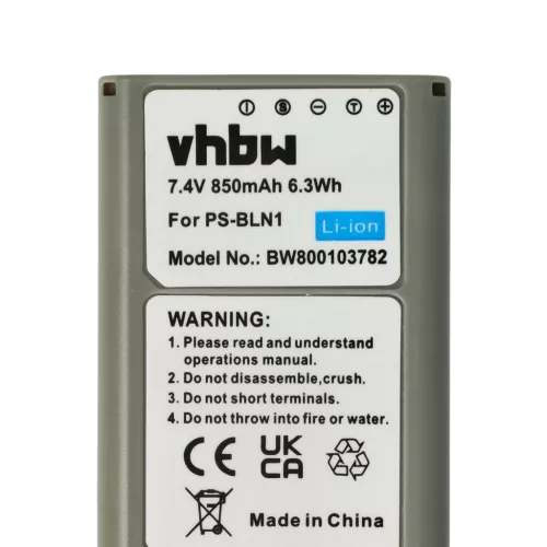 VHBW Battery Olympus PS-BLN1 - 850 mAh 7.6 V Li-Ion