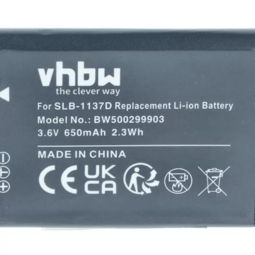VHBW Battery Samsung SLB-1137d - 750 mAh 3.6 V Li-Ion