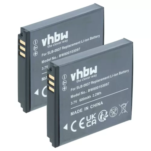 VHBW Battery SLB-0937 - 600 mAh 3.7 V Li-Ion