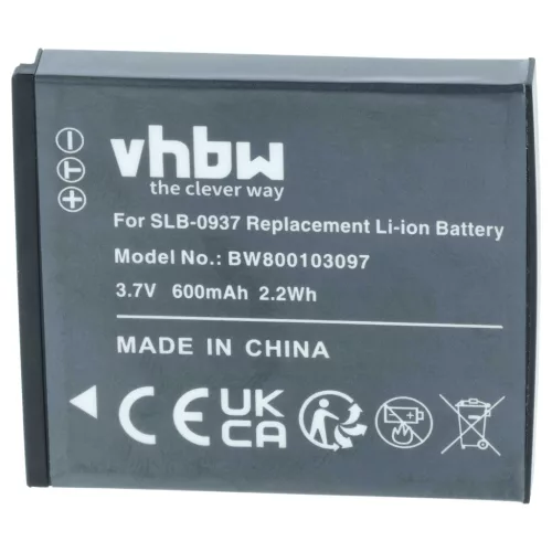 VHBW Battery SLB-0937 - 600 mAh 3.7 V Li-Ion