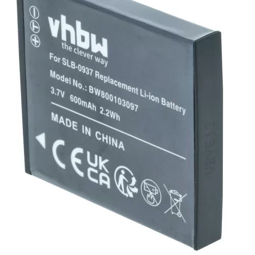 VHBW Battery SLB-0937 - 600 mAh 3.7 V Li-Ion