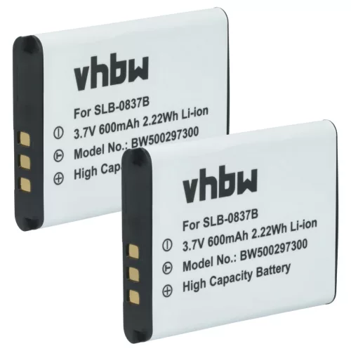 VHBW Battery Samsung SLB-0837b - 500 mAh 3.7 V Li-Ion